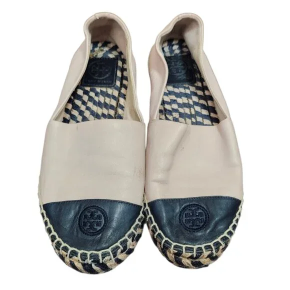Tory Burch Cream and Black Espadrille Flats - Picture 2 of 11